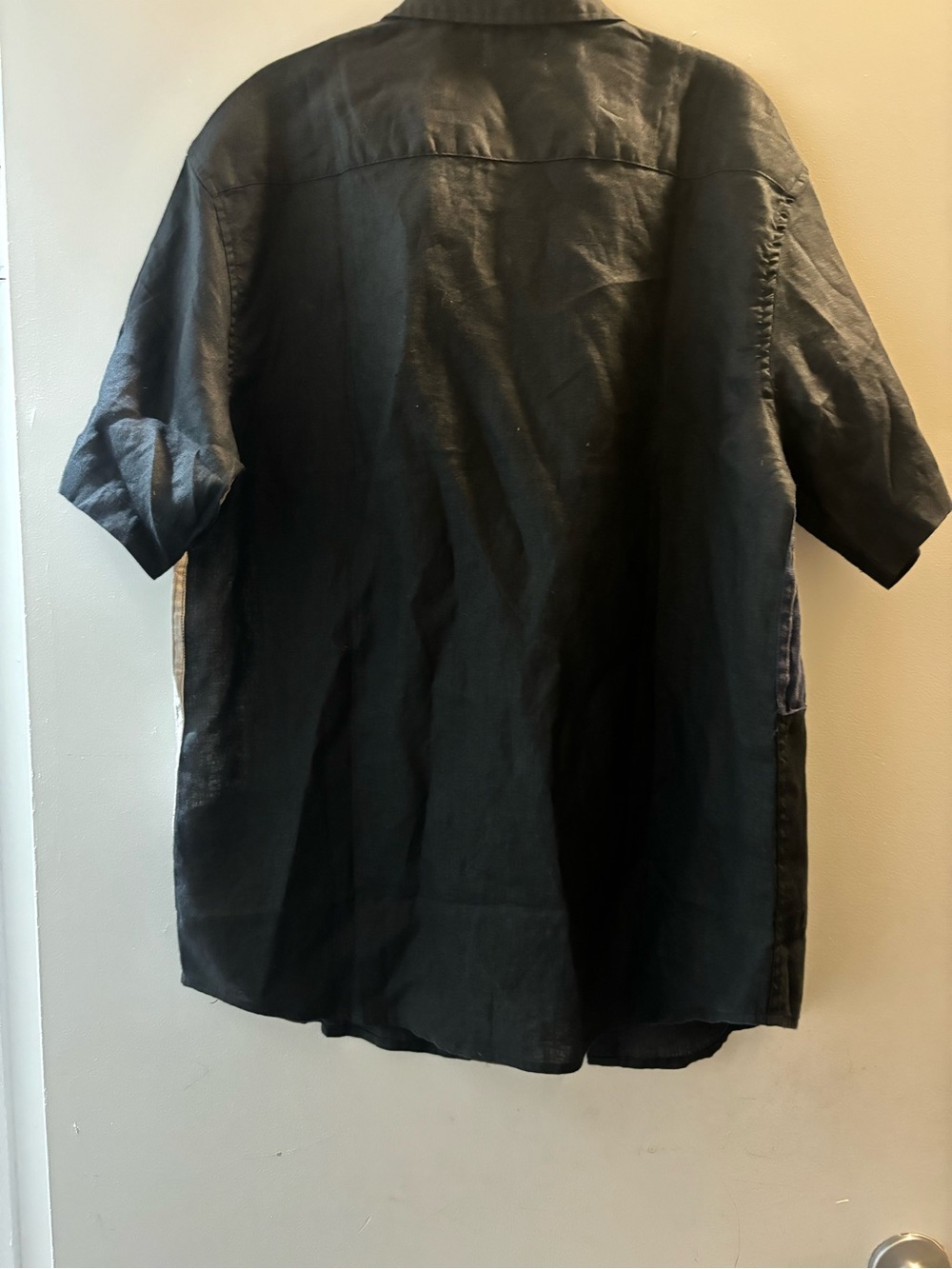 Human Assembly Men's Short Sleeve Black Shirt XL 2XL with Blue & Beige Panels - Picture 5 of 5